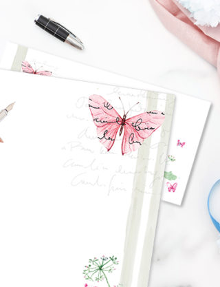 Daphne's Diary Briefpapier ‘Schmetterlinge’