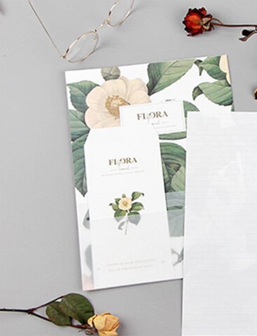 Daphne's Diary Briefpapier en enveloppenset ‘Flora Wit’