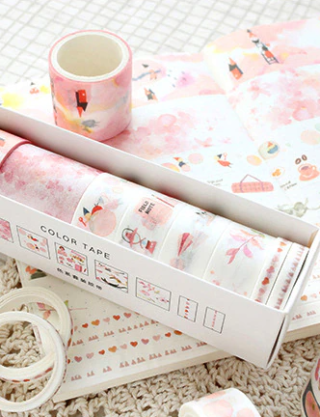 Daphne's Diary Washi tape ‘Flowers and deco’ 8-piece set