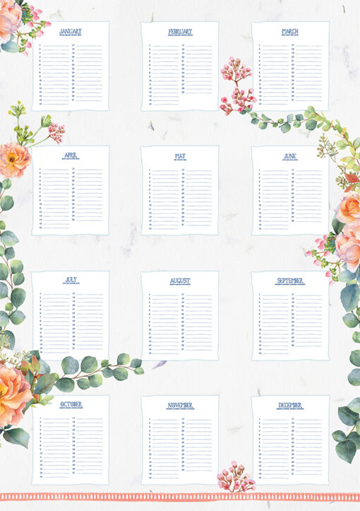 Daphne`s Diary Geburtstagkalender 'Blumen'