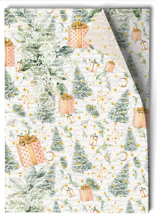 Daphne's Diary Weihnachtsgeschenkpapier ‘Weihnachtsbaum und Geschenk’ 10 Bogen