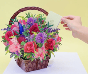 Daphne's Diary Mixed flower basket with message card