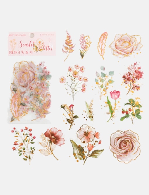 Daphne's Diary Stickers ‘Flowers gold’