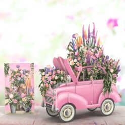 Daphne's Diary 3D pop up card ‘Pink flower car’