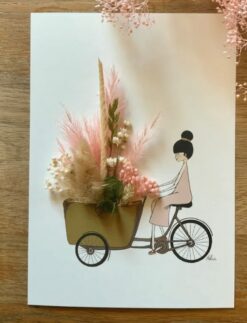 Daphne's Diary Poster ‘Bike dried flowers’ A5