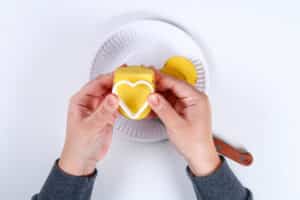 Make a heart stamp from a potato