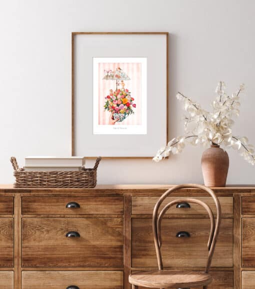 Daphne's Diary Kunst Print 'Cup of Flowers' - A4 - Afbeelding 2