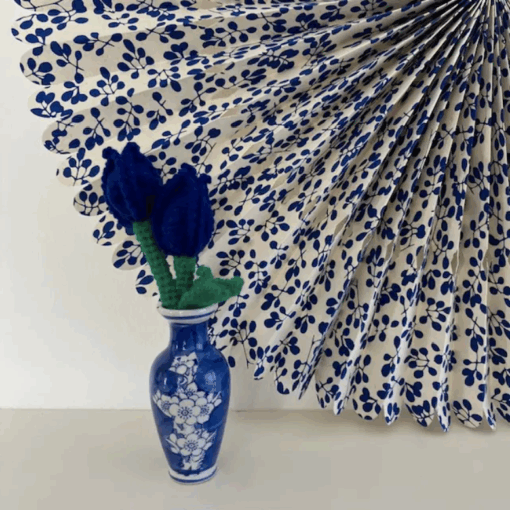 Rosette Ecopaper With Blue Leaves 55ø cm - Image 2