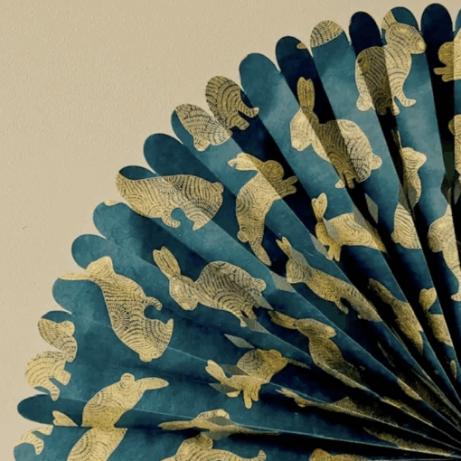 Rosette Ecopapier met Gouden Konijnen - Afbeelding 2