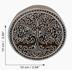 Stamp wood large round 10cm Md03 ornament