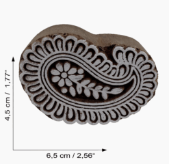 Stamp Wood Paisley 7cm Md01 Ornament floral Wooden stamp