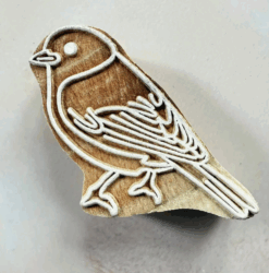 Siskin - Indian Wooden Block Stamp | Bird Design Wooden Stamp