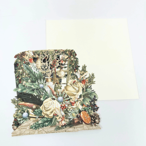 3D pop-up Christmas Card "Christmas floral" - Image 3