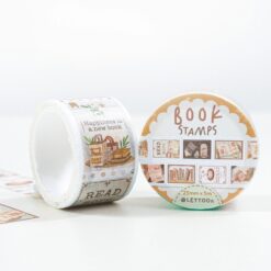 Book stamps washi-tape