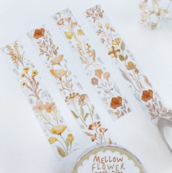 Mellow Flower with vertical floral print Washi tape