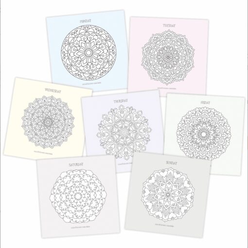 Kaartenset "Mandala" met potloden - Afbeelding 2