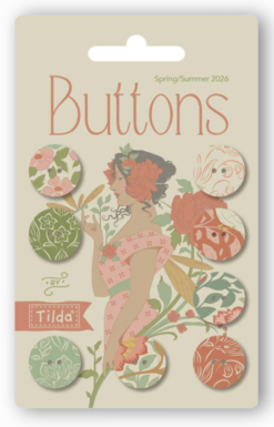 Tilda | Songbird – Coral / Green Buttons